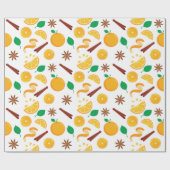 Nahtlose Orangen und Zimt Herbst Erntedank Geschenkpapier (Flach)
