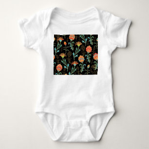 Nahtlose orientalische Flora Elegante Baby Strampler