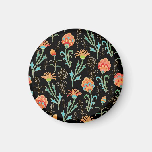 Nahtlose orientalische Flora Elegante Magnet (Vorne)