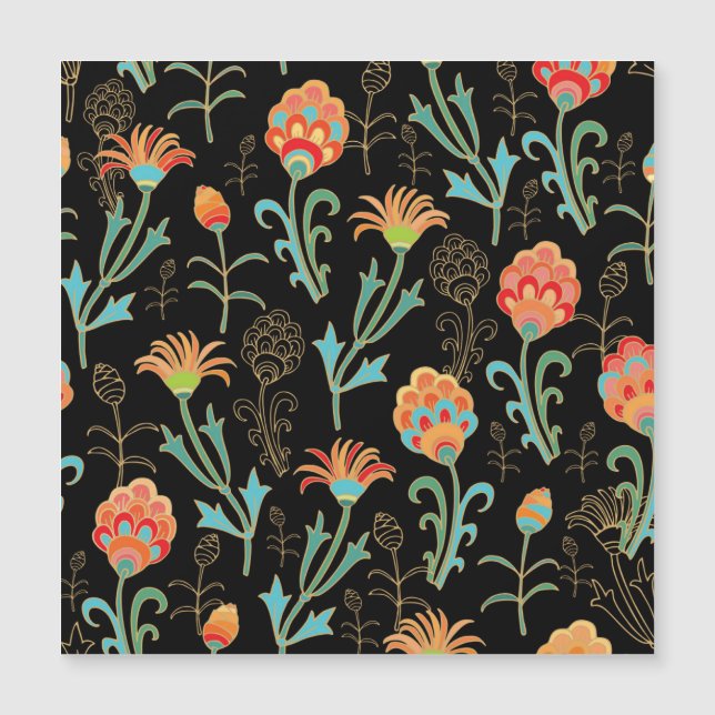 Nahtlose orientalische Flora Elegante Magnetkarte (Vorderseite)