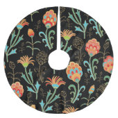 Nahtlose orientalische Flora Elegante Polyester Weihnachtsbaumdecke (Vorderseite)