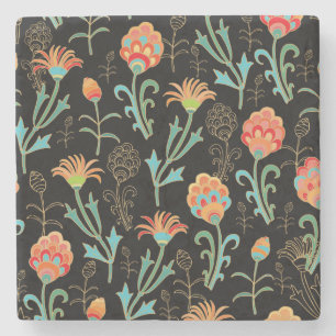 Nahtlose orientalische Flora Elegante Steinuntersetzer