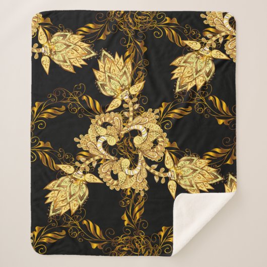 Nahtlose orientalische Ornamente im Barockstil Sherpadecke (Vorderseite)