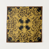 Nahtlose Ornament mit Leopard und Barock Wandteppich (Vorderseite (Horizontal))