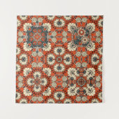 Nahtlose Ornamentalmuster mit Blumen und Paiseln Wandteppich (Vorderseite (Horizontal))
