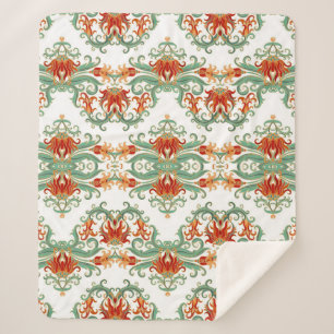 Nahtlose Ornamentalmuster mit stilisierten roten S Sherpadecke