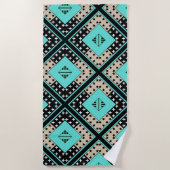 Nahtlose Ornamentik Retro-Marokko arabisch Vintag Strandtuch (Vorderseite)