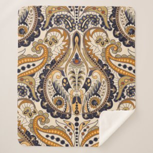 Nahtlose Paisley Blumenmuster. Farbenfrohe Dekorat Sherpadecke