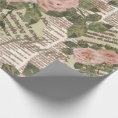 Nahtlose Pariser Tapete. Vintage Zeitung Geschenkpapier (Ecke)