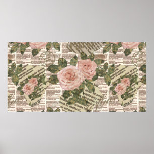 Nahtlose Pariser Tapete. Vintage Zeitung Poster