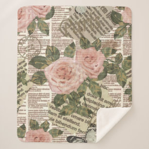 Nahtlose Pariser Tapete. Vintage Zeitung Sherpadecke