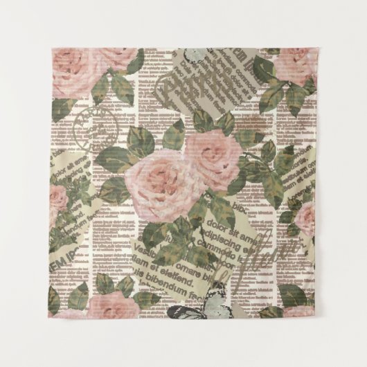 Nahtlose Pariser Tapete. Vintage Zeitung Wandteppich (Vorderseite)