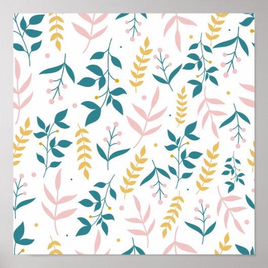 Nahtlose Pastell-Blume Poster (Vorne)