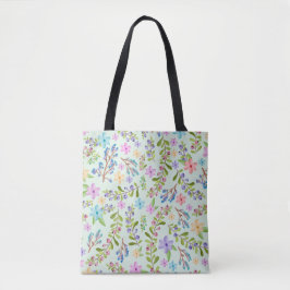 Nahtlose Pastell Twigs Blumenmuster Totbeutel Tasche
