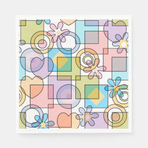 Nahtlose pastellfarbene geometrische Formen Quadra Serviette