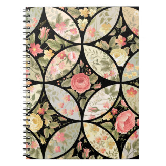 Nahtlose Patchwork-Blumenmuster Notizblock