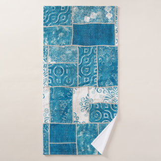 Nahtlose Patchwork-Collage-Mix-Quiltmuster-Druck Badehandtuch