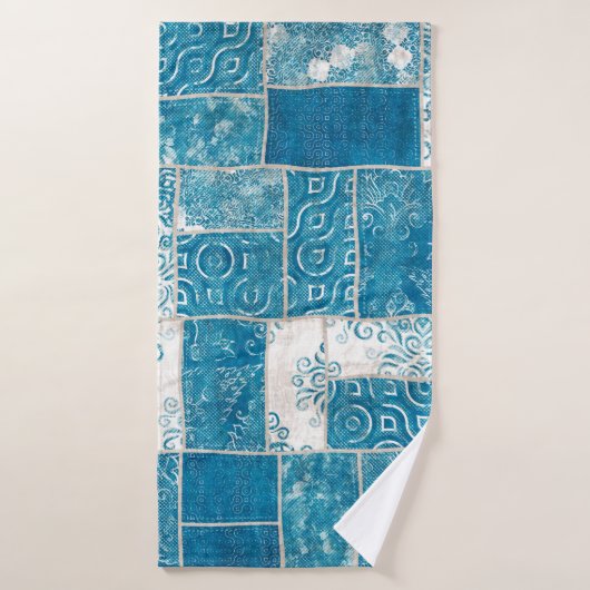 Nahtlose Patchwork-Collage-Mix-Quiltmuster-Druck Badehandtuch (Badehandtuch)