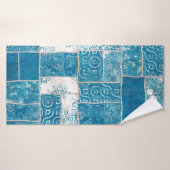 Nahtlose Patchwork-Collage-Mix-Quiltmuster-Druck Badehandtuch (Badehandtuch)
