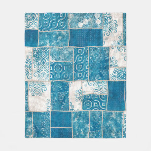 Nahtlose Patchwork-Collage-Mix-Quiltmuster-Druck Fleecedecke