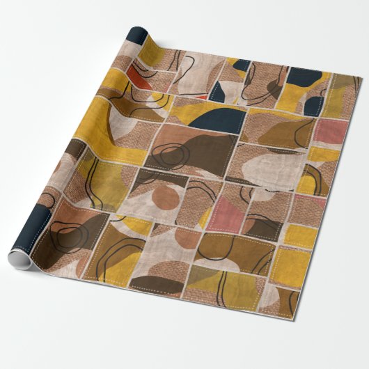 Nahtlose Patchwork-Collage-Mix-Quiltmuster-Druck Geschenkpapier (Ungerollt)