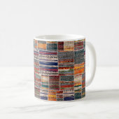 Nahtlose Patchwork-Collage-Mix-Quiltmuster-Druck Kaffeetasse (VorderseiteRechts)