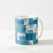 Nahtlose Patchwork-Collage-Mix-Quiltmuster-Druck Kaffeetasse (VorderseiteRechts)
