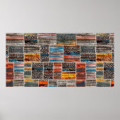 Nahtlose Patchwork-Collage-Mix-Quiltmuster-Druck Poster (Vorne)