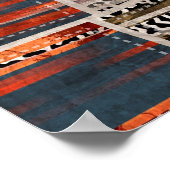 Nahtlose Patchwork-Collage-Mix-Quiltmuster-Druck Poster (Ecke)