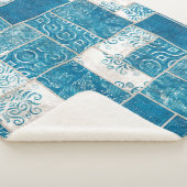 Nahtlose Patchwork-Collage-Mix-Quiltmuster-Druck Sherpadecke (3/4)