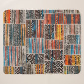 Nahtlose Patchwork-Collage-Mix-Quiltmuster-Druck Sherpadecke (Vorderseite (Horizontal))