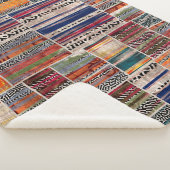 Nahtlose Patchwork-Collage-Mix-Quiltmuster-Druck Sherpadecke (3/4)