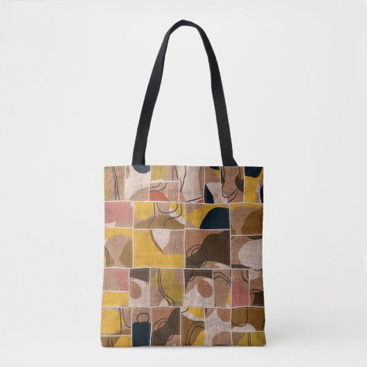 Nahtlose Patchwork-Collage-Mix-Quiltmuster-Druck Tasche (Vorderseite)