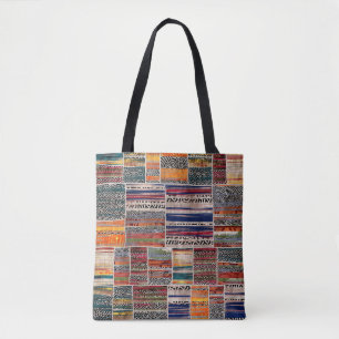 Nahtlose Patchwork-Collage-Mix-Quiltmuster-Druck Tasche