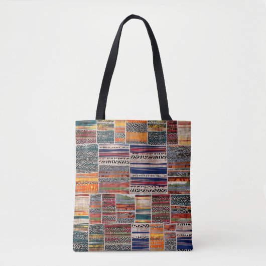 Nahtlose Patchwork-Collage-Mix-Quiltmuster-Druck Tasche (Vorderseite)