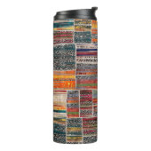 Nahtlose Patchwork-Collage-Mix-Quiltmuster-Druck Thermosbecher (Nach links gedreht)