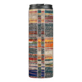 Nahtlose Patchwork-Collage-Mix-Quiltmuster-Druck Thermosbecher (Rückseite)