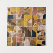 Nahtlose Patchwork-Collage-Mix-Quiltmuster-Druck Wandteppich (Vorderseite (Horizontal))