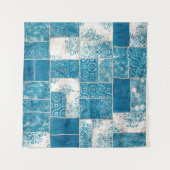 Nahtlose Patchwork-Collage-Mix-Quiltmuster-Druck Wandteppich (Vorderseite (Horizontal))