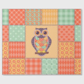 Nahtlose Patchwork-Eule-Muster. Vintager Hintergru Geschenkpapier (Flach)