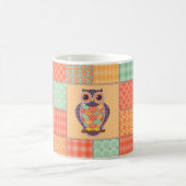 Nahtlose Patchwork-Eule-Muster. Vintager Hintergru Kaffeetasse (Mittel)