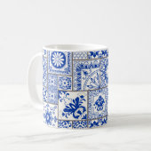 Nahtlose Patchwork-Kachel mit viktorianischen Moti Kaffeetasse (Vorderseite Links)