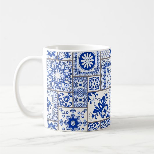Nahtlose Patchwork-Kachel mit viktorianischen Moti Kaffeetasse (Links)