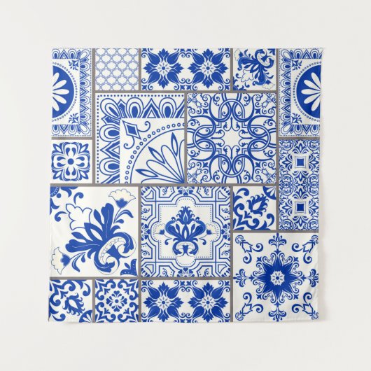 Nahtlose Patchwork-Kachel mit viktorianischen Moti Wandteppich (Vorderseite)