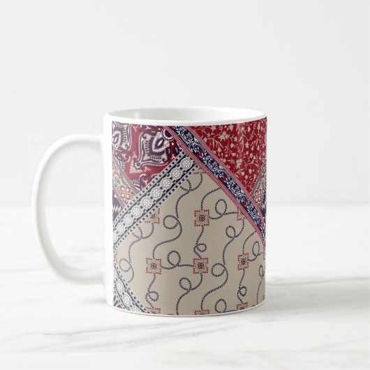 Nahtlose Patchwork-Muster auf Marineschiffen, Abst Kaffeetasse (Links)
