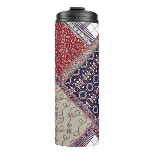 Nahtlose Patchwork-Muster auf Marineschiffen, Abst Thermosbecher
