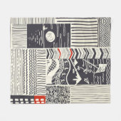 Nahtlose Patchwork-Muster aus abstrakten Doodles. Fleecedecke (Vorderseite (Horizontal))