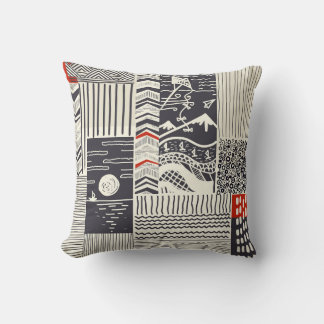 Nahtlose Patchwork-Muster aus abstrakten Doodles. Kissen