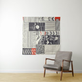 Nahtlose Patchwork-Muster aus abstrakten Doodles.  Wandteppich (Beispiel (Horizontal))