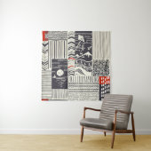 Nahtlose Patchwork-Muster aus abstrakten Doodles.  Wandteppich (Beispiel)